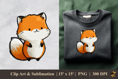 Cute Fox DTF Sublimation Clipart Design 4 Product Image 1