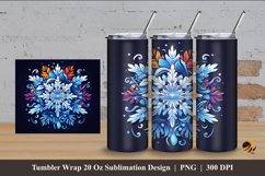 Awesome Snowflake Tumbler Wrap Sublimation Design 4 Product Image 1