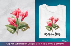 Lovely Anthurium Flower Clip Art Sublimation 4 Product Image 1
