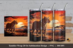 Wild Leopard Tumbler Wrap Sublimation Design 4 Product Image 1