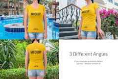 Women’s Slim-Fit V-Neck T-Shirt Mockup Set Product Image 3