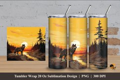 Wild Wolf Tumbler Wrap Sublimation Design 4 Product Image 1