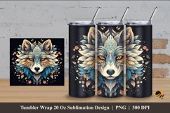 Wolf Art Tumbler Wrap Sublimation Design 4 Product Image 1