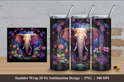 Flowering Elephant Tumbler Wrap Sublimation Design 4 Product Image 1