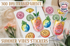 Summer sticker sheet Scrapbook PNG Flowers Vibe Fruits Product Image 1