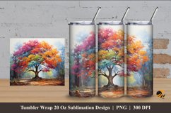 Neon Tree Tumbler Wrap Sublimation Design 4 Product Image 1