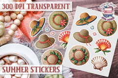 Summer Vibes sticker sheet Beach Scrapbook PNG Flowers Product Image 1