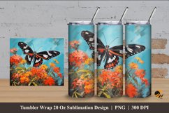 Butterfly Charm Tumbler Wrap Sublimation Design 4 Product Image 1