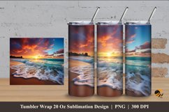 Beach Waves Tumbler Wrap Sublimation Design 4 Product Image 1
