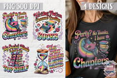 Book Lovers Quote Colorful Clipart PNG Sublimation 4 Designs Product Image 1