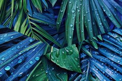 Blue Droplets on Emerald Palm Product Image 4