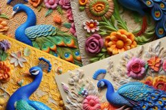 Peacock &amp; Floral Clay Inlay Product Image 4