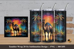 Colorful Camel Tumbler Wrap Sublimation Design 4 Product Image 1