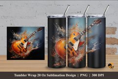 Guitar Painting Tumbler Wrap Sublimation Design 4 Product Image 1