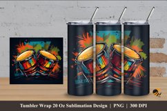 Bongo Drumb Tumbler Wrap Sublimation Design 4 Product Image 1