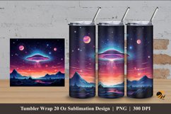 UFO Galaxy Tumbler Wrap Sublimation Design 4 Product Image 1