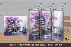 Purply Tumbler Wrap Sublimation Design 4 Product Image 1