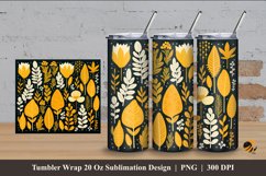 Simple Floral Tumbler Wrap Sublimation Design 4 Product Image 1