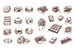 Vintage dessert clipart set sweets bakery 23 elements Product Image 5