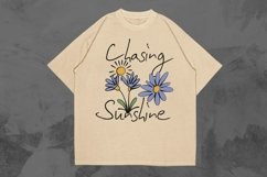Chasing Sunshine Spring Hand Drawn T-shirt Design Product Image 1