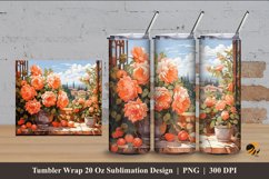 Terrace Rose Tumbler Wrap Sublimation Design 4 Product Image 1