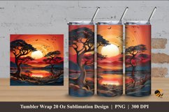 3d African Sunset Tumbler Wrap Sublimation Design 4 Product Image 1