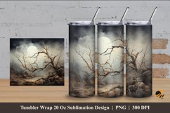 Dry Branch At Night Tumbler Wrap Sublimation Design 4 Product Image 1