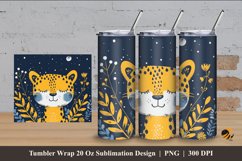 Cute Jaguar Tumbler Wrap Sublimation Design 4 Product Image 1