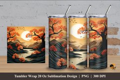 3D Orange Maple Tumbler Wrap Sublimation Design 4 Product Image 1