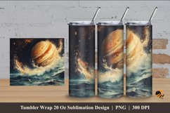 Planet Illustration Tumbler Wrap Sublimation Design 4 Product Image 1