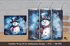 Midnight Snowman Tumbler Wrap Sublimation Design 4 Product Image 1