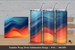 Colorful Wave Tumbler Wrap Sublimation Design 4 Product Image 1