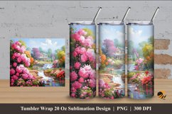 Garden Rose Tumbler Wrap Sublimation Design 4 Product Image 1