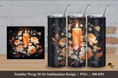 Romantic Candle Tumbler Wrap Sublimation Design 4 Product Image 1