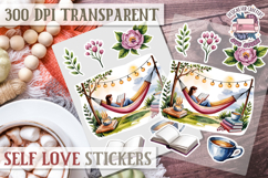 Self Love sticker sheet Scrapbook PNG Nature Watercolor Yoga Product Image 1