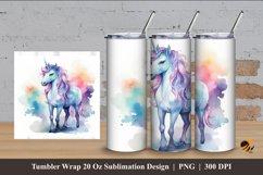 Unicorn Tumbler Wrap Sublimation Design 4 Product Image 1