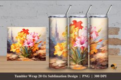 Gladiolus Tumbler Wrap Sublimation Design 4 Product Image 1