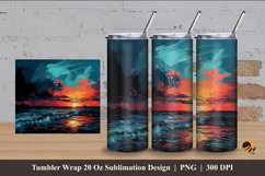 Beach Painting Tumbler Wrap Sublimation Design 4 Product Image 1