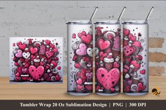 Cute Art Love Tumbler Wrap Sublimation Design 4 Product Image 1
