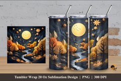 3d Autumn Forest Tumbler Wrap Sublimation Design 4 Product Image 1