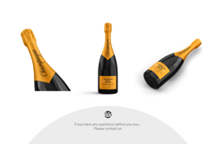 Glass Champagne Bottle Mockup Set Product Image 4