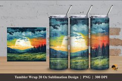 Grassland Tumbler Wrap Sublimation Design 4 Product Image 1