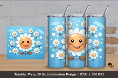 Cute Flower Tumbler Wrap Sublimation Design 4 Product Image 1