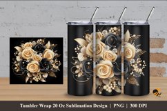 Futuristic Flower Tumbler Wrap Sublimation Design 4 Product Image 1