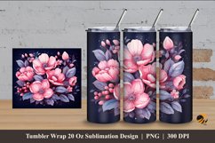 Beauty Floral Tumbler Wrap Sublimation Design 4 Product Image 1