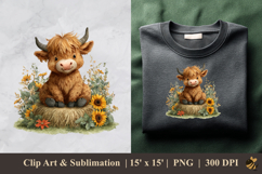 Highland Cattle DTF Sublimation Clipart Design 4 Product Image 1