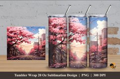 Awesome Sakura Tumbler Wrap Sublimation Design 4 Product Image 1