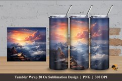 Mountains Splendor Tumbler Wrap Sublimation Design 4 Product Image 1