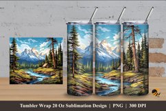 Cabin Forest Tumbler Wrap Sublimation Design 4 Product Image 1