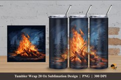 Awesome Bonfire Tumbler Wrap Sublimation Design 4 Product Image 1